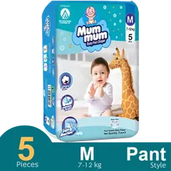 Mum Mum Pant System Baby Diaper Pant (M Size) (7-12kg) (5 Pcs) - Rokomari